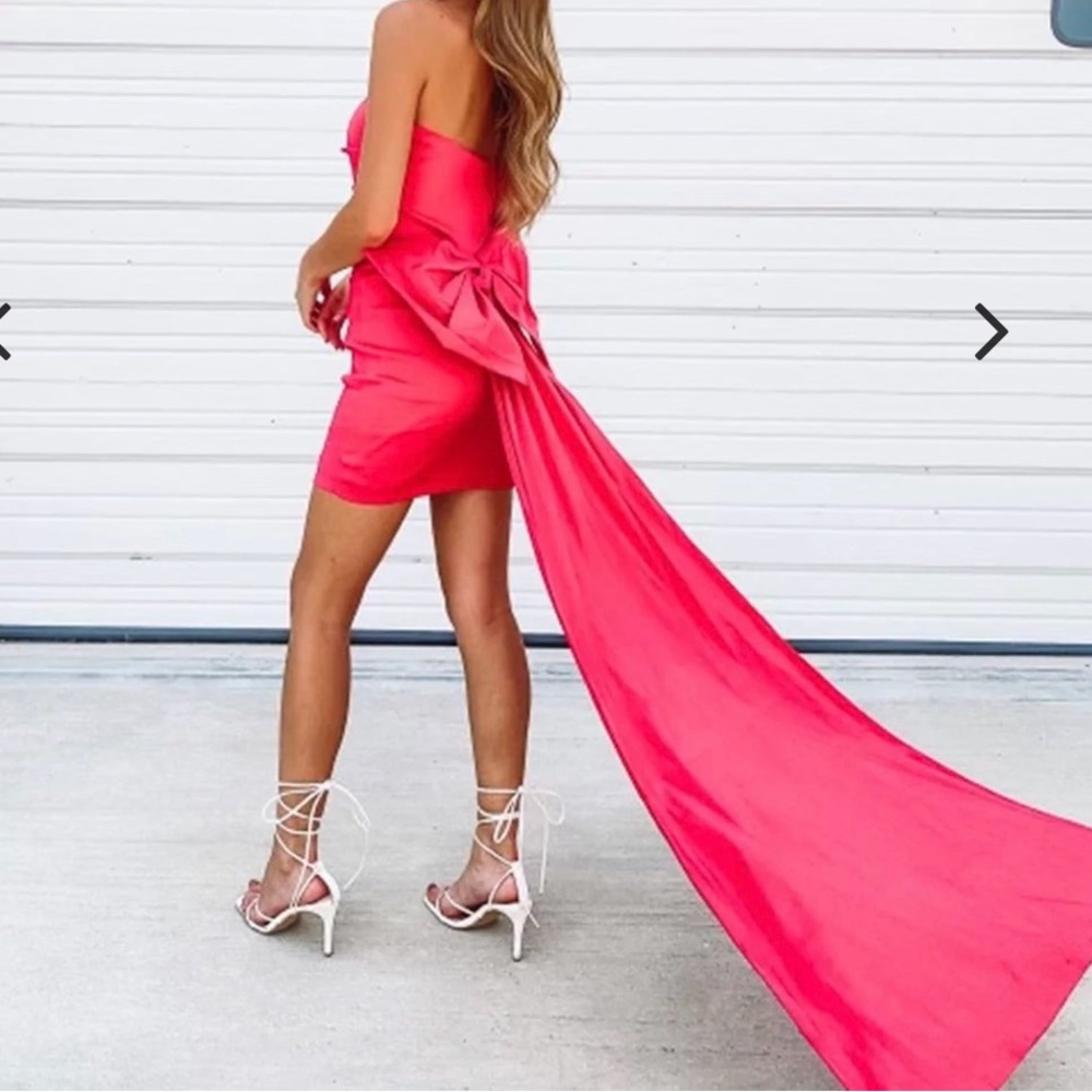 Hot Pink Bow Homecoming dress